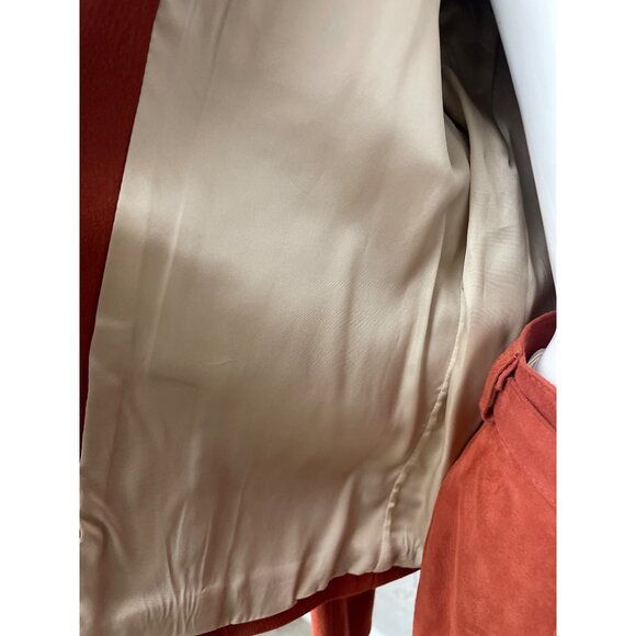 VTG Ode Lamb Suede One Button 2 Piece Skirt Long Sleeve jacket Suit Size S - Picture 10 of 14